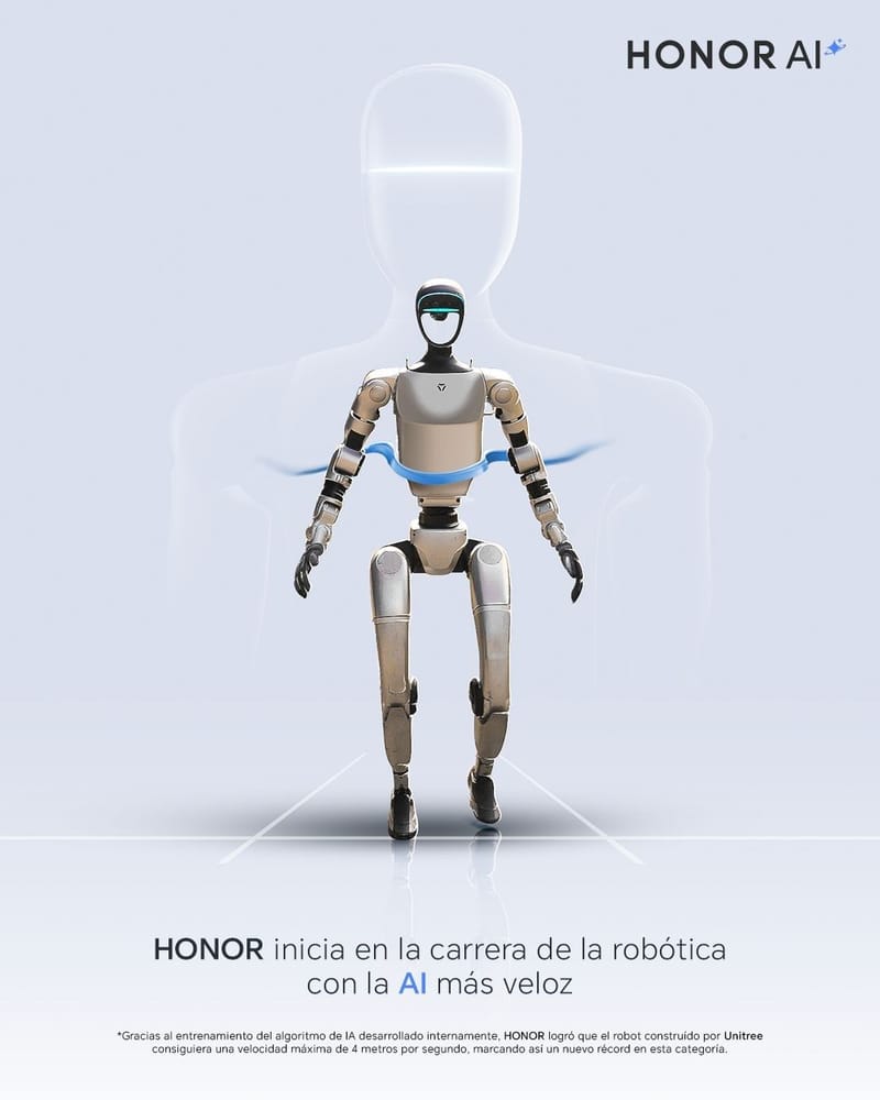 HONOR incursiona en robótica y rompe récord de velocidad humanoide