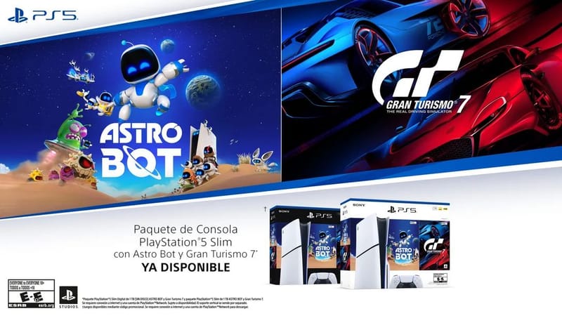 PlayStation 5 llega con nuevo bundle: Astro Bot y Gran Turismo 7 gratis junto con la consola