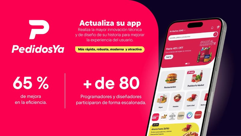 Más rápida y moderna: así es la nueva app de Pedidos Ya