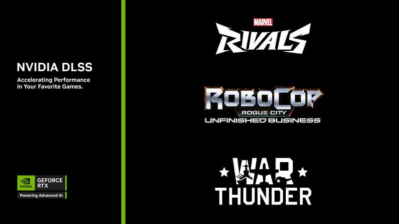 DLSS 4 con Multi Frame Generation y Reflex en Marvel Rivals Season 3, RoboCop: Rogue City - Unfinished Business y mucho más