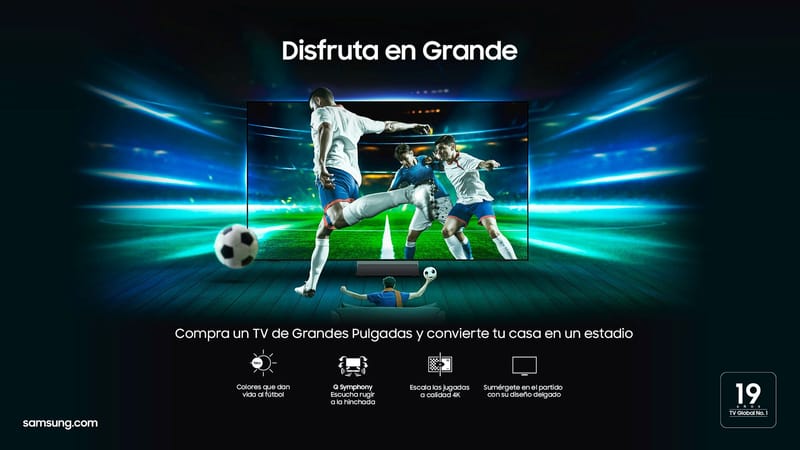 Samsung lleva la experiencia del estadio al living con sus pantallas de gran formato