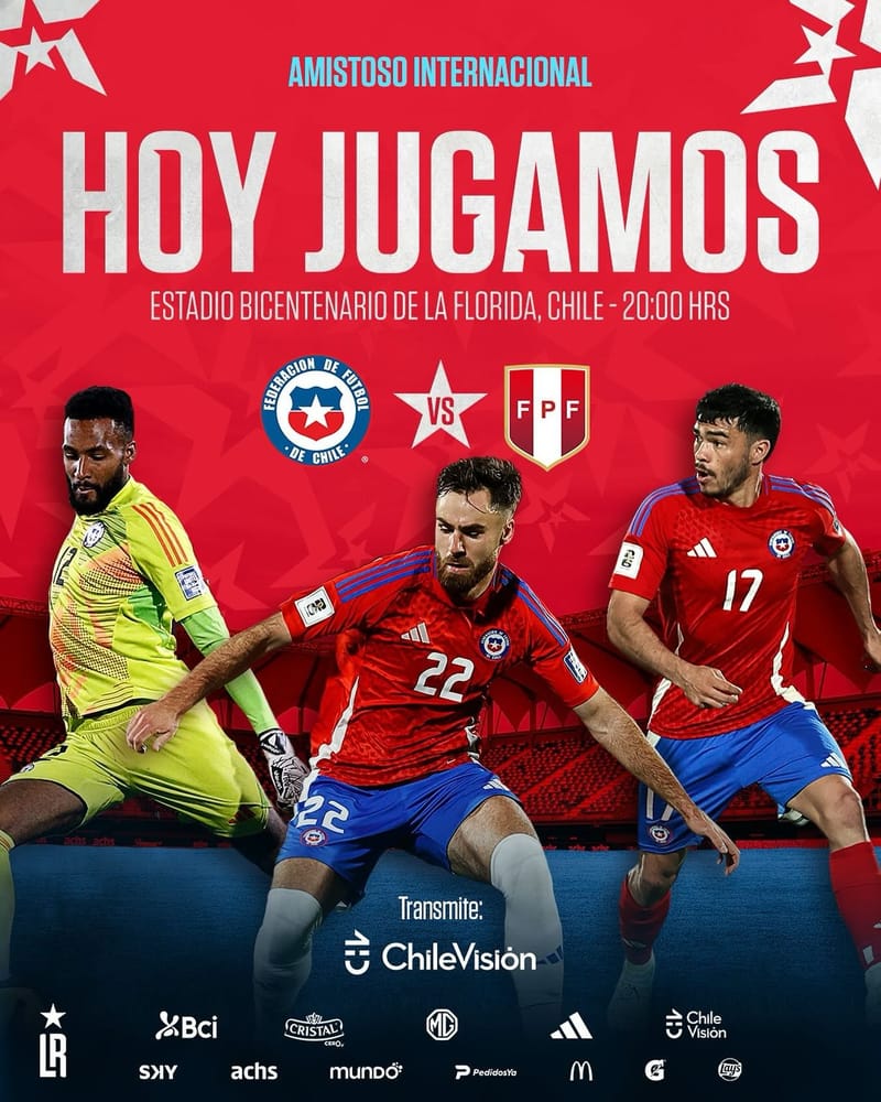 Chilevisión transmitirá este fin de semana partidos de cuartos de final del Mundial Sub-20, Libertadores Femenina y amistoso Chile vs Perú de la Roja adulta