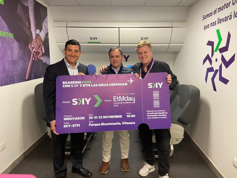 Más de 120 emprendedores de regiones podrán viajar al EtMday2025 gracias a convenio con Sky Airline