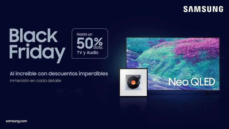 Samsung extiende Black Friday con ofertas de hasta 57% en televisores con IA