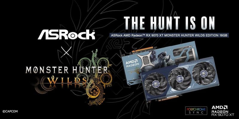 ASRock colabora con Capcom y lanza su placa de video AMD Radeon RX 9070 XT Monster Hunter Wilds Edition 16GB