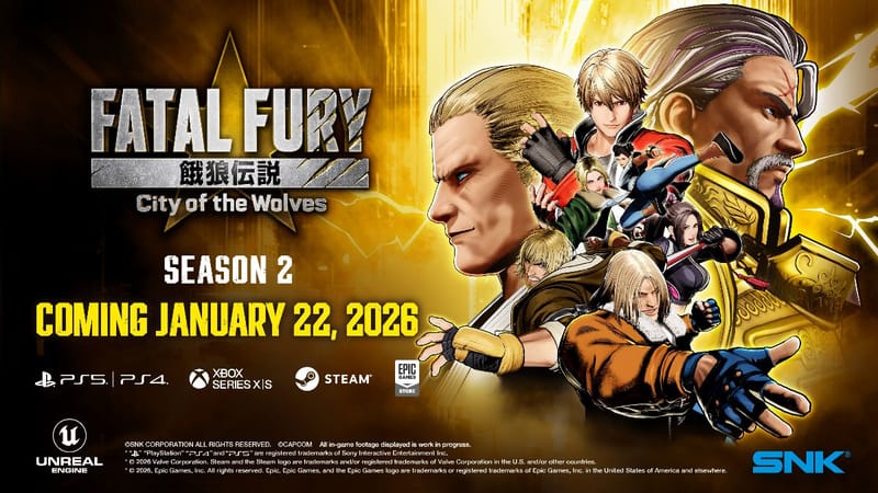 ¡La Temporada 2 de Fatal Fury: City of the Wolves comienza el 22 de enero!