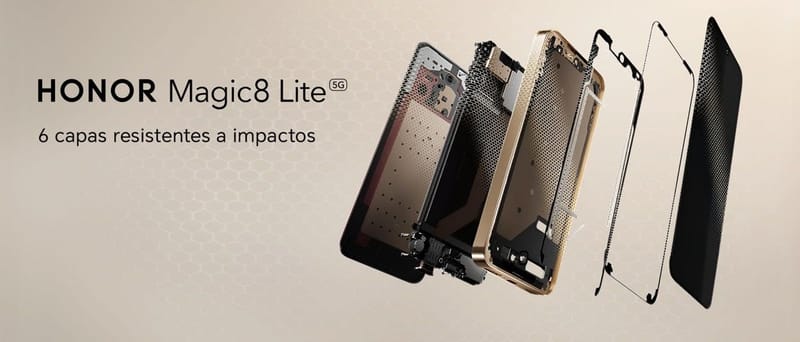 HONOR Magic8 Lite: resistencia real con blindaje de 6 capas