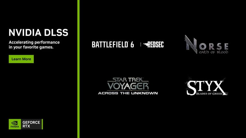 DLSS 4 con Multi Frame Generation llega a Styx: Blades of Greed, Star Trek: Voyager y Battlefield 6: Season 2