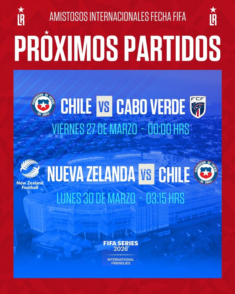 Chilevisión transmitirá amistosos de la Roja frente a Cabo Verde y Nueva Zelanda