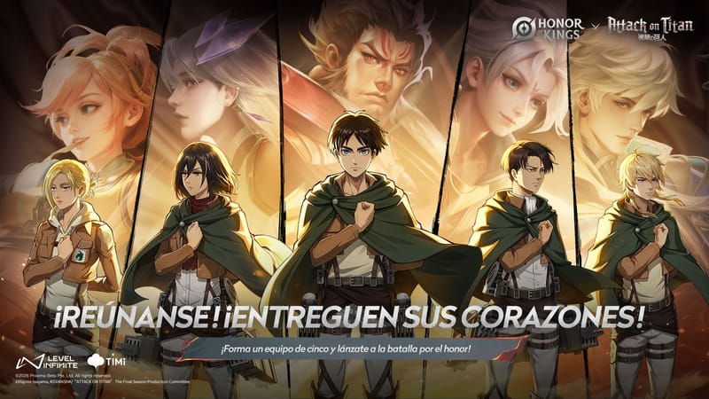 Los héroes se reúnen para la batalla definitiva: Honor of Kings une fuerzas con Attack on Titan para celebrar el espíritu de equipo