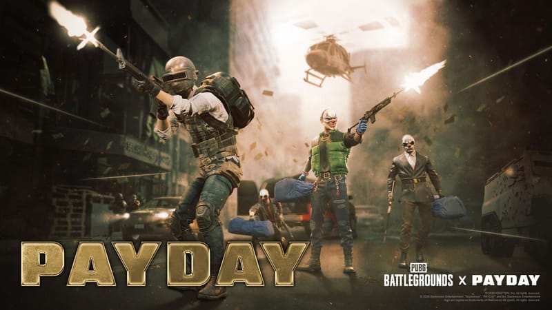 PUBG: Battlegrounds lanza el modo de atraco cooperativo “PAYDAY” en colaboración con Starbreeze Entertainment