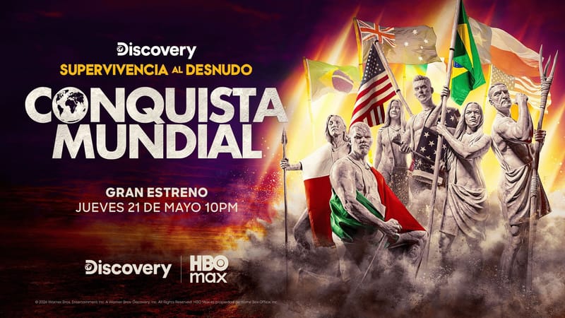No te puedes perder el estreno de Supervivencia al Desnudo: Conquista Mundial, este jueves en Discovery y HBO Max