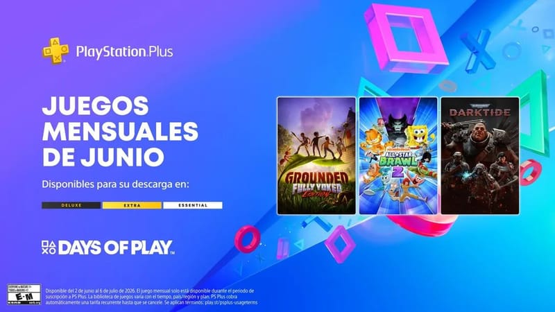 Grounded, Nickelodeon All-Star Brawl 2 y Warhammer 40,000: Darktide serán los juegos gratis de PlayStation Plus en junio
