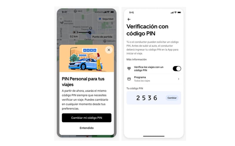 Súbete al auto correcto: ahora es más fácil con el Código PIN personal de Uber