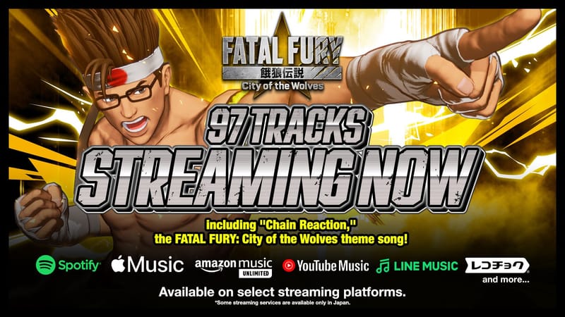 ¡La música de Fatal Fury: City of the Wolves ya está disponible en streaming!