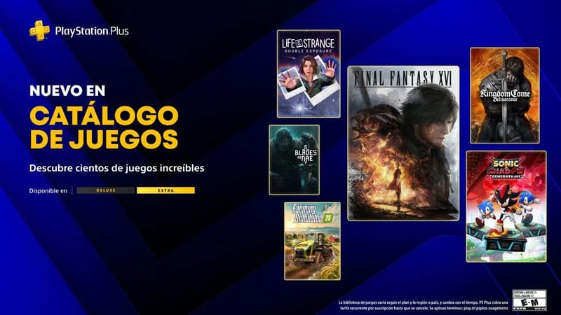 Final Fantasy XVI, Sonic X Shadow Generations y más títulos llegan gratis a PlayStation Plus durante junio