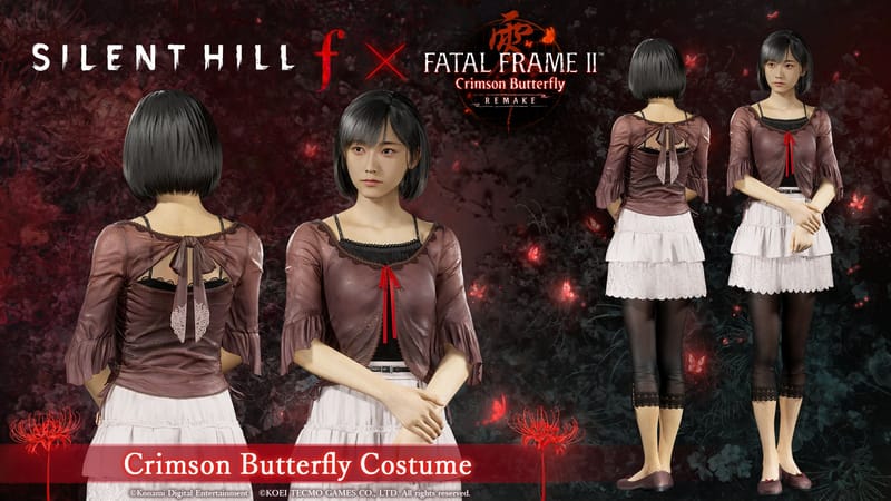 ¡Dos pesadillas se fusionan: Silent Hill f y Fatal Frame II: Crimson Butterfly Remake colaboran para lanzar un traje gratuito en DLC!