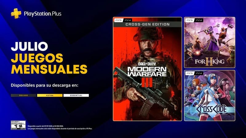 Call of Duty: Modern Warfare III, For the King II y CrossCode son los juegos gratis en PlayStation Plus en julio
