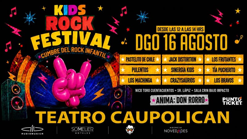 Jack Distortion, Los Pulentos y Crazy Saurios se reúnen para el primer concierto de rock familiar en Chile