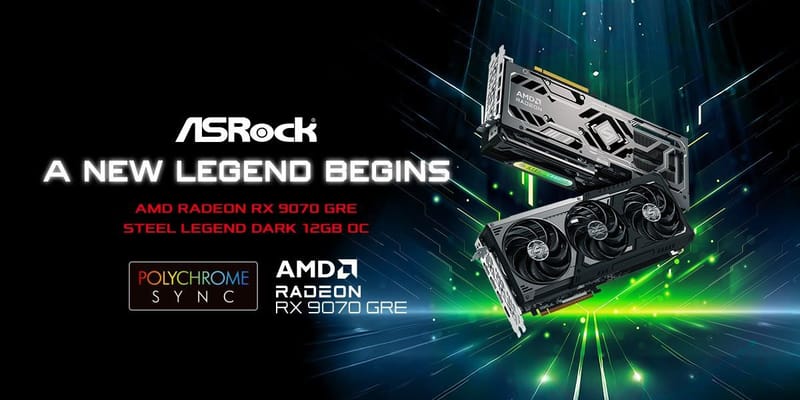 ASRock presentó su placa de video AMD Radeon™ RX 9070 GRE Steel Legend Dark 12GB OC