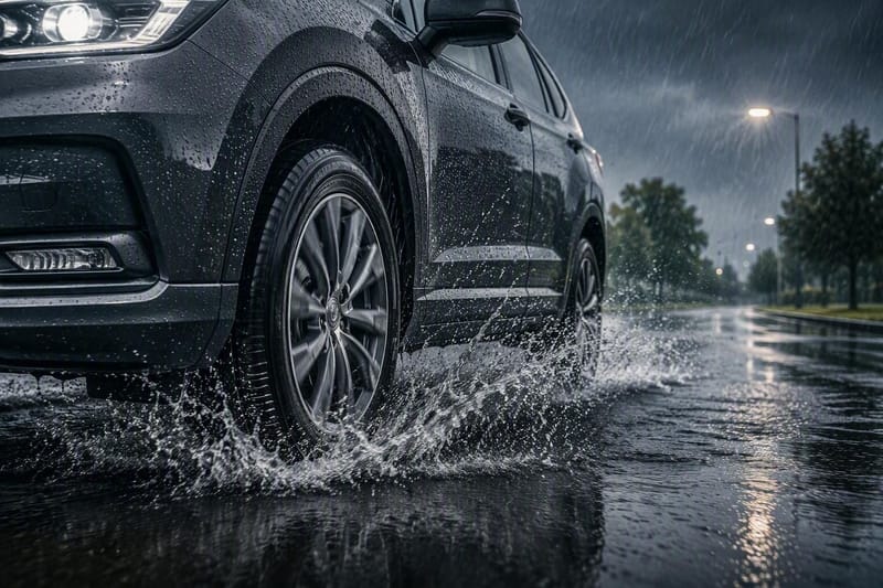 Cómo revisar los neumáticos para conducir con mayor seguridad durante la lluvia