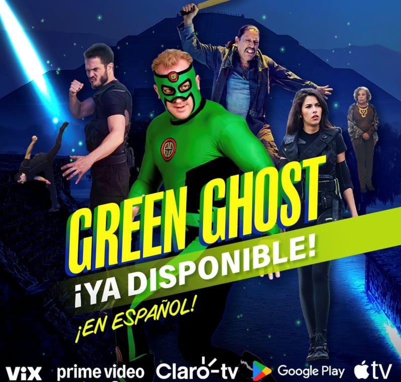 Kuno Becker y Charlie Clark promueven “Green Ghost” en streaming