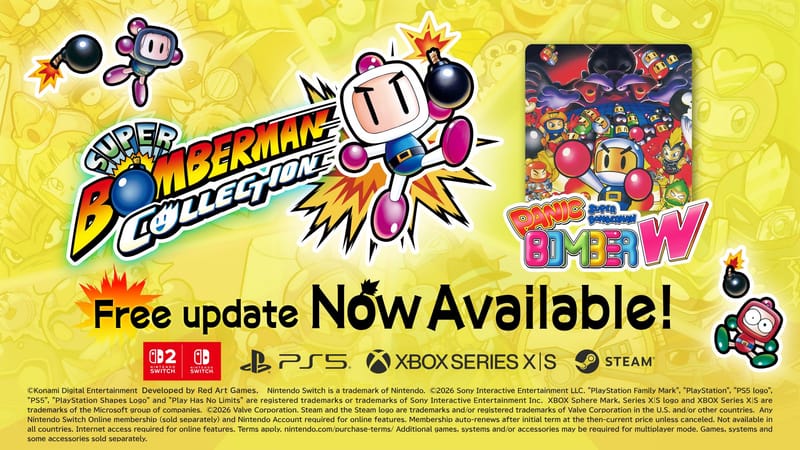 Panic Bomber W llega a Super Bomberman Collection en una actualización gratuita
