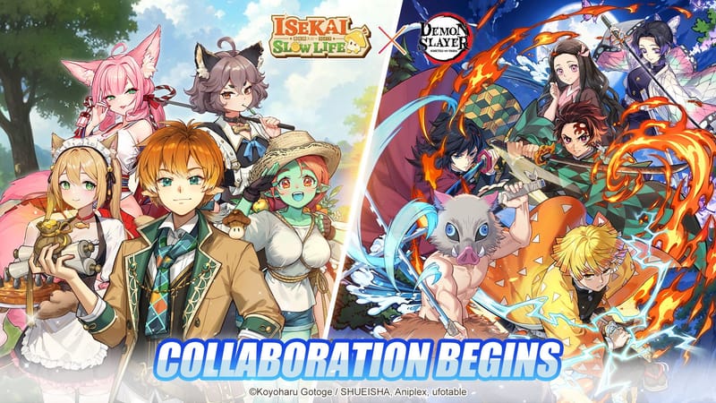 Isekai: Slow Life y Demon Slayer: Kimetsu no Yaiba se unen para una colaboración por tiempo limitado