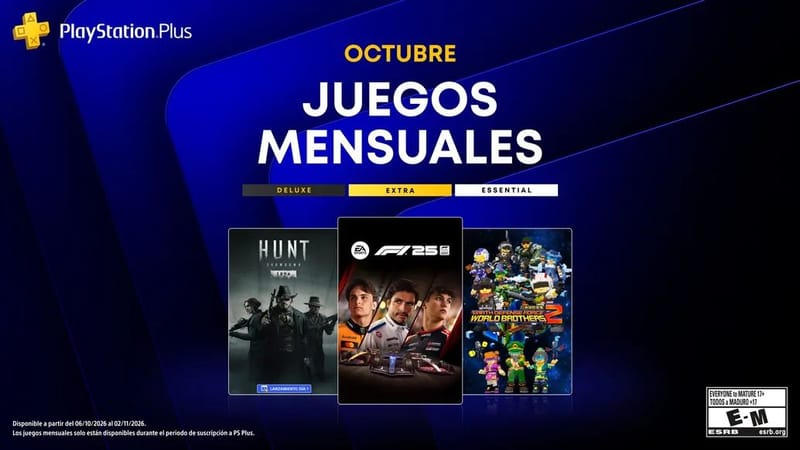 F1 25, Hunt: Showdown 1896 y Earth Defense Force: World Brothers 2 serán los juegos gratis de PlayStation Plus en octubre