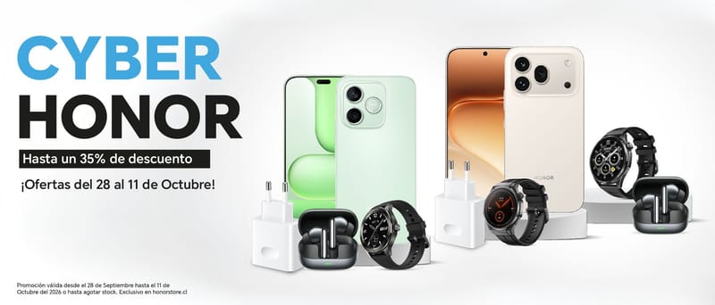 Cyber HONOR tendrá descuentos de hasta un 43% en smartphones, wearables y dispositivos inteligentes