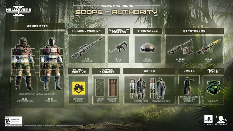 Helldivers 2 revela nuevo Bono de Guerra Premium: Scope of Authority