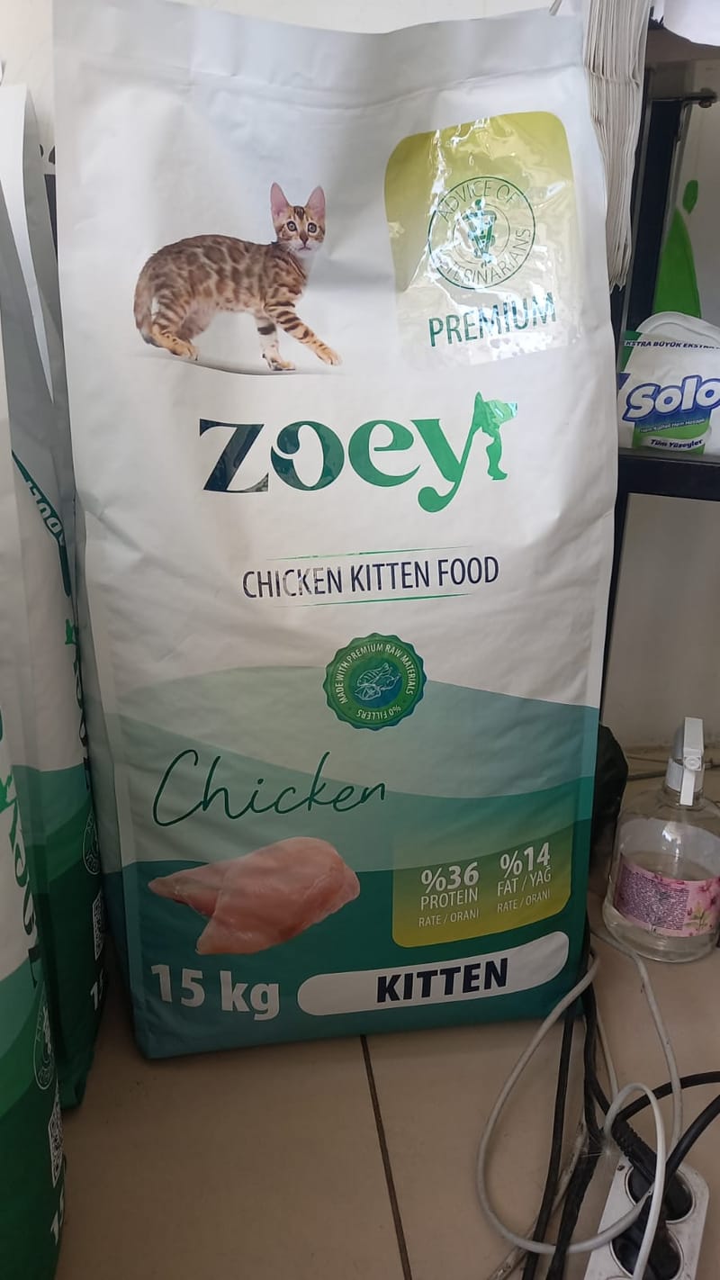 zoey yavru kedi tavuklu mama 15 kg
