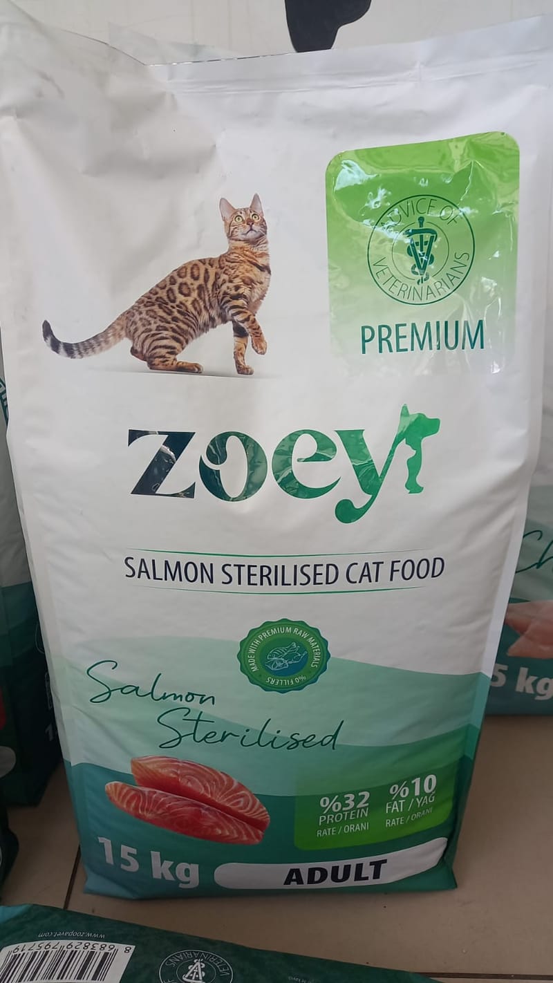 zoey somonlu kısır kedi maması 15 kg