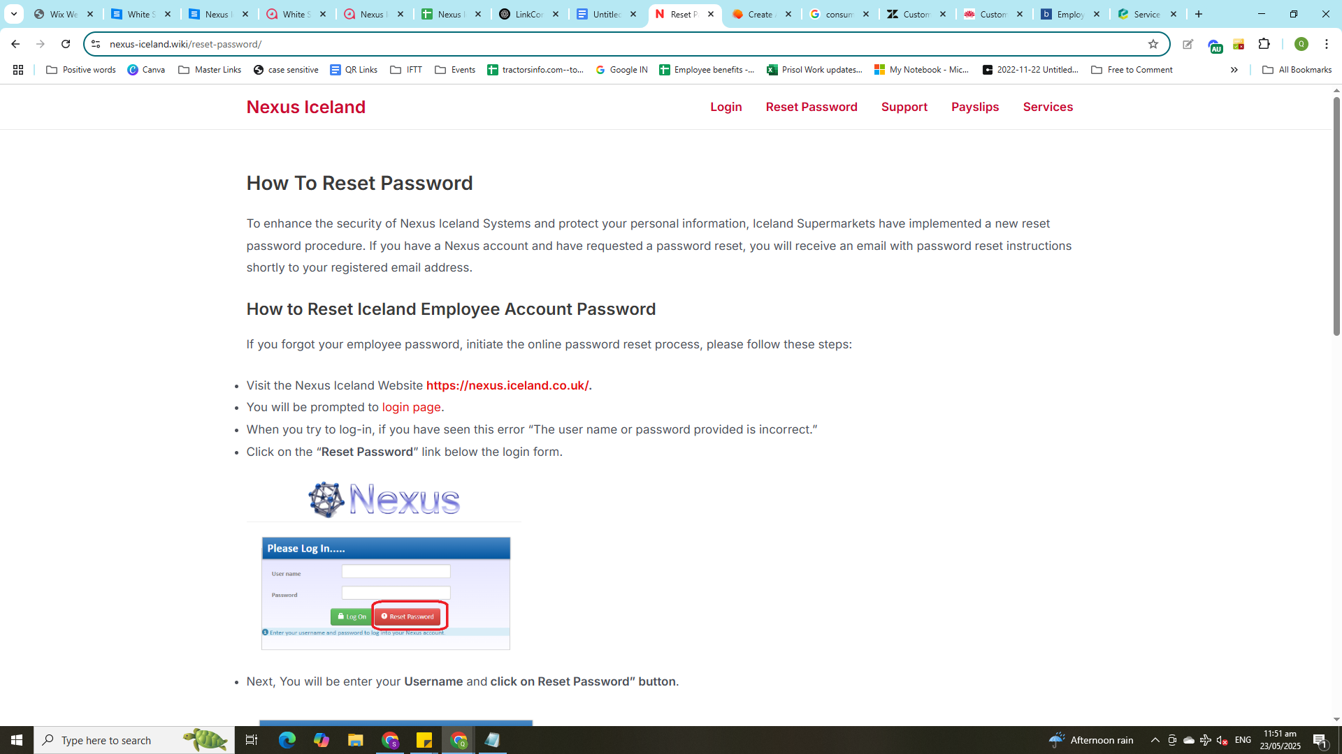 Nexus Iceland Reset Password