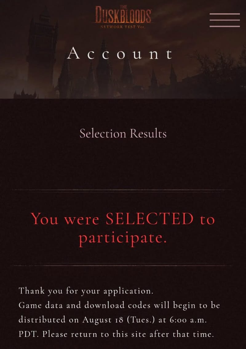 ประกาศผลแล้วกับการลงทะเบียน Closed Network Test ของ The Duskbloods
