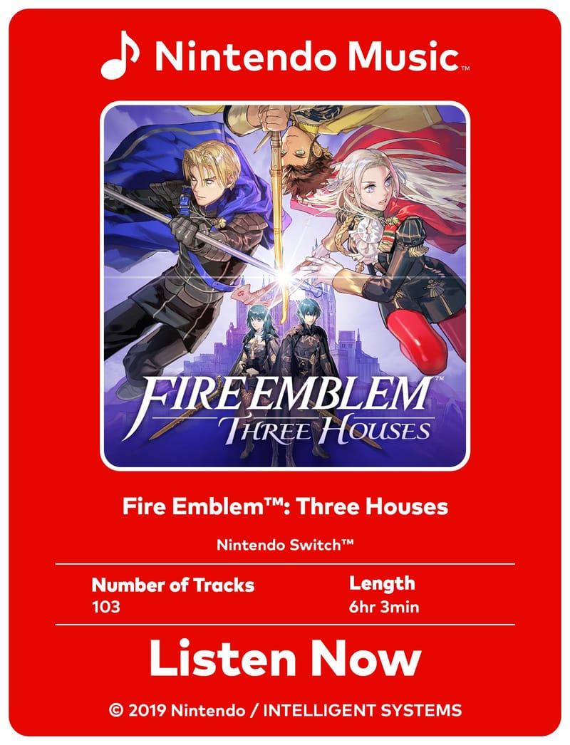 FireEmblem: Three Houses ก็สามารถรับฟังผ่าน #NintendoMusic! ได้แล้ว