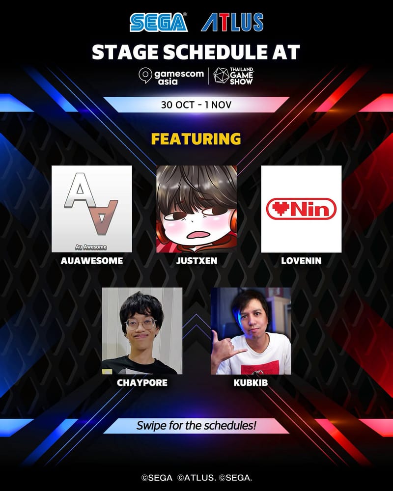 เตรียมพบแอดมิน เพจ LOVENIN x SEGA ที่งาน gamescom asia x Thailand Game Show 2026