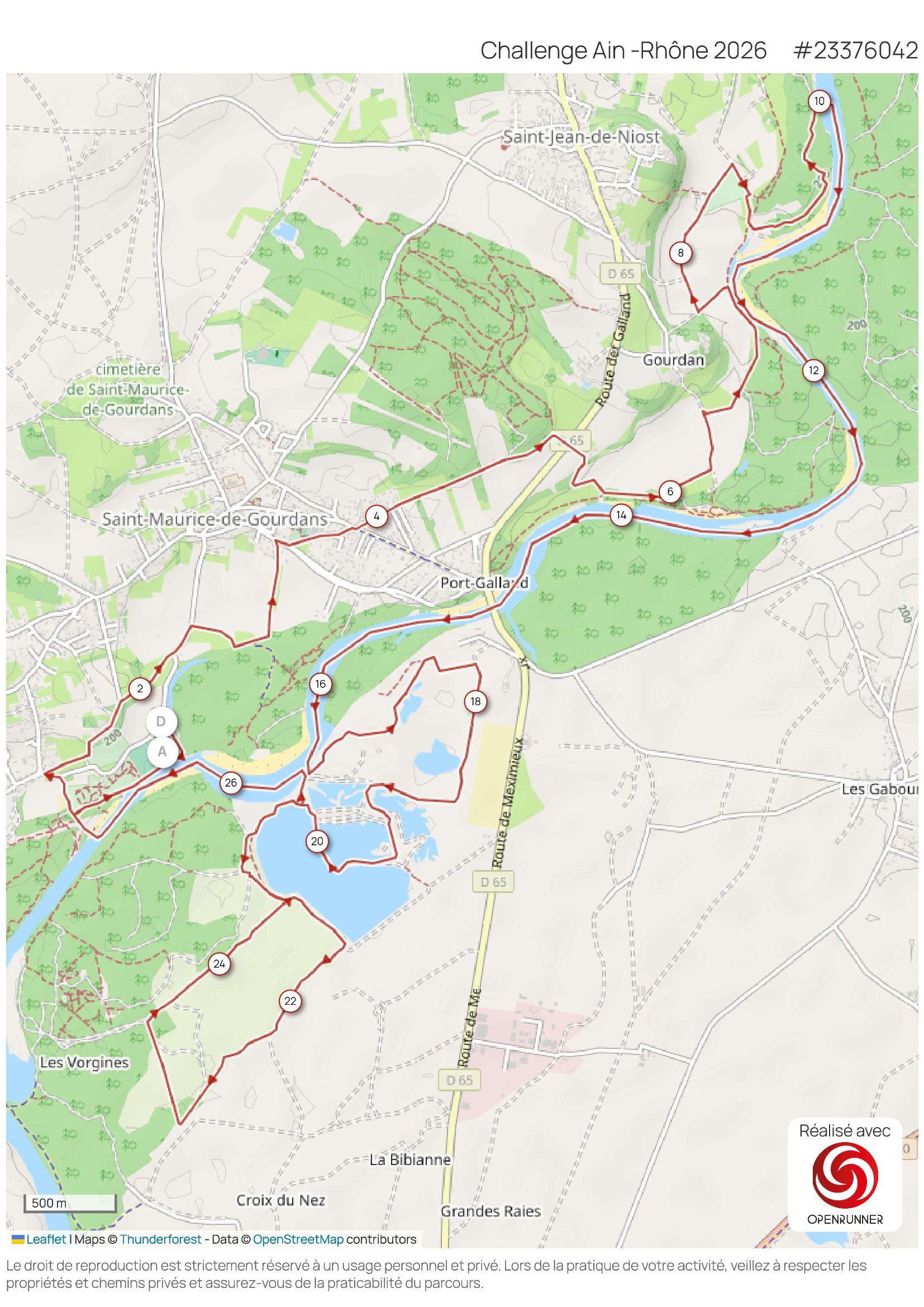 Parcours Challenge Ain-Rhône 2026