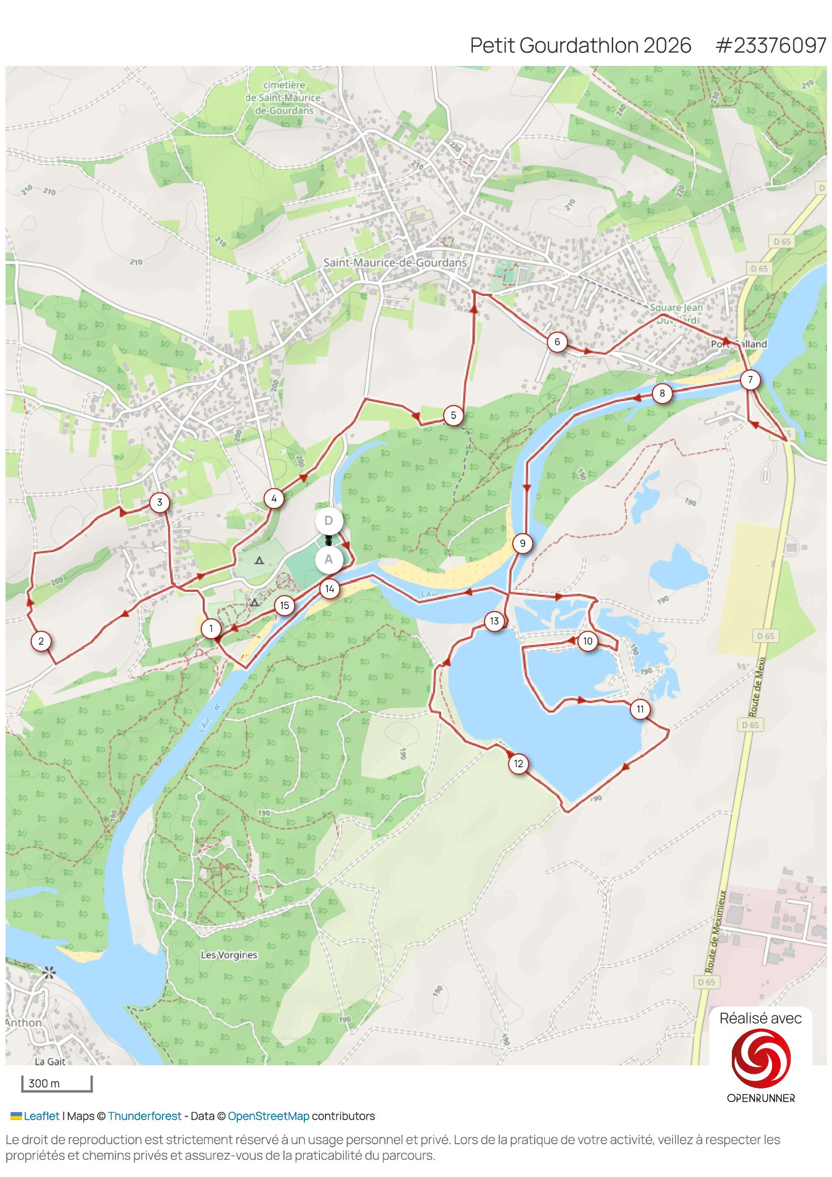 Parcours petit gourdathlon 2026