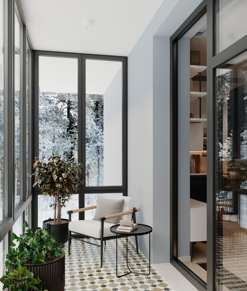 Малогабаритная двушка в окружении соснового леса