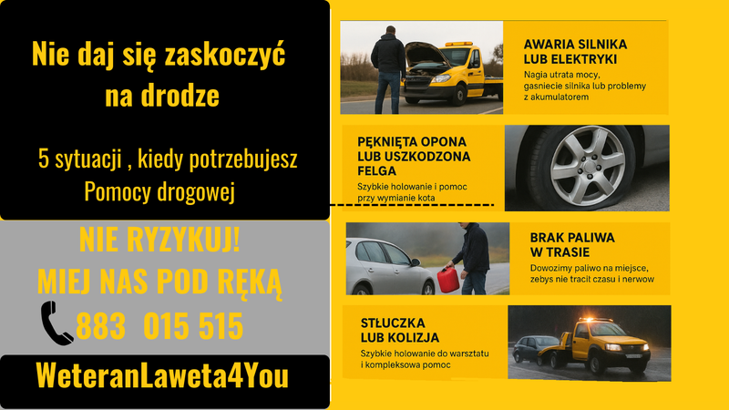 Nie daj się zaskoczyć na drodze – 5 najczęstszych sytuacji, w których potrzebujesz pomocy drogowej