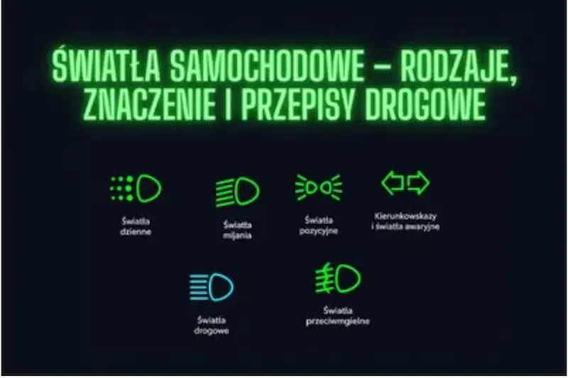 Światła w samochodzie – rodzaje, znaczenie i przepisy