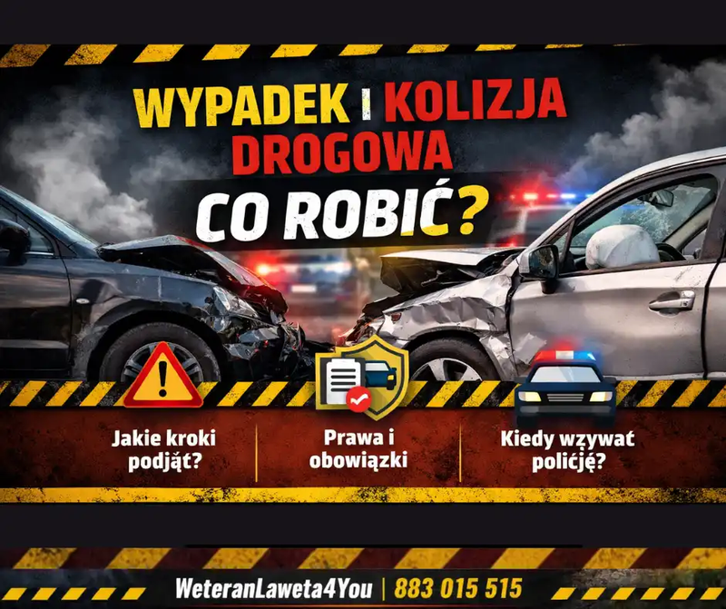 Wypadek drogowy i kolizja – co należy zrobić? Przepisy i obowiązki w 2026 roku