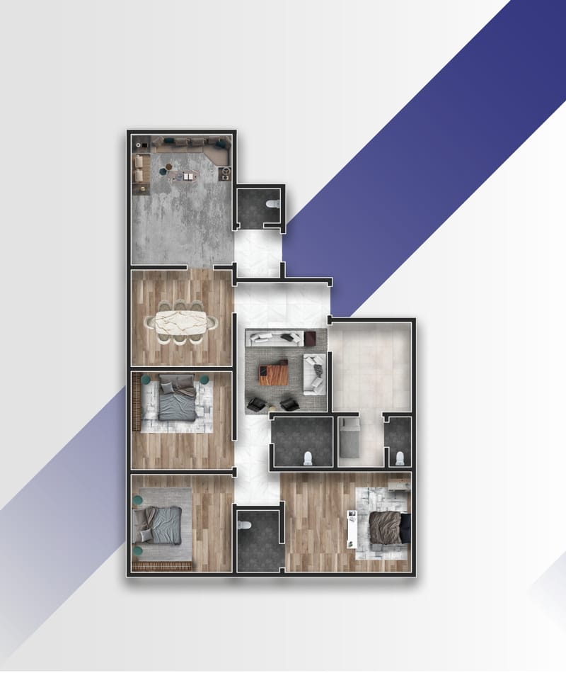 شقة نموذج B شارع واحد