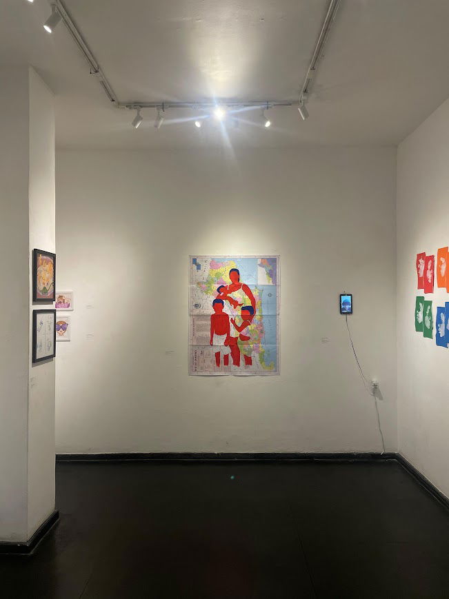 Acrílica e caneta permanente sobre mapa do Rio de Janeiro 120cm x 90cm 2025