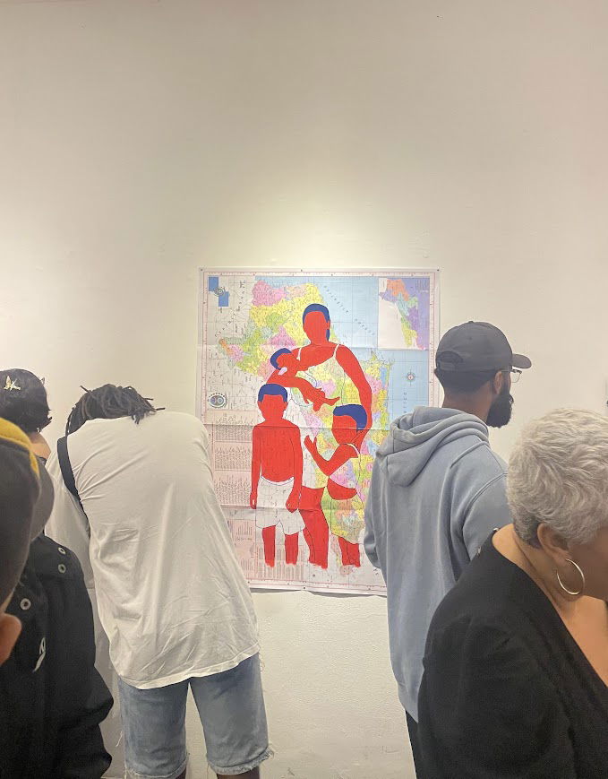 Acrílica e caneta permanente sobre mapa do Rio de Janeiro 120cm x 90cm 2025