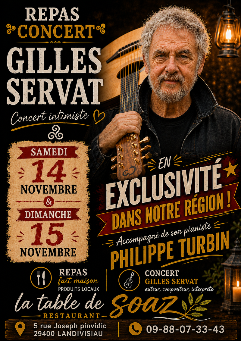 REPAS+CONCERT INTIMISTE GILLES SERVAT