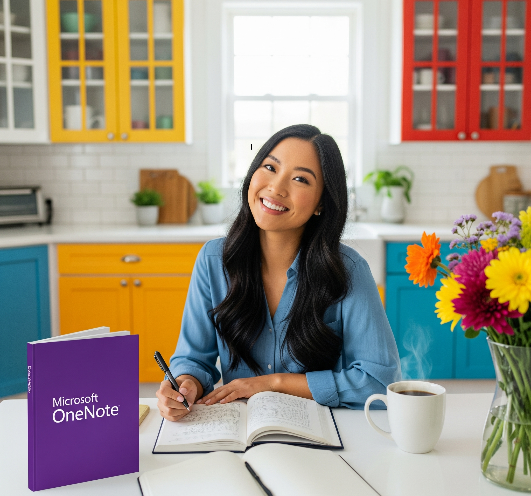 Image of a Girl Studying Microsoft OneNote
