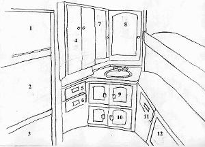 Technical drawing. Silurian interior.
