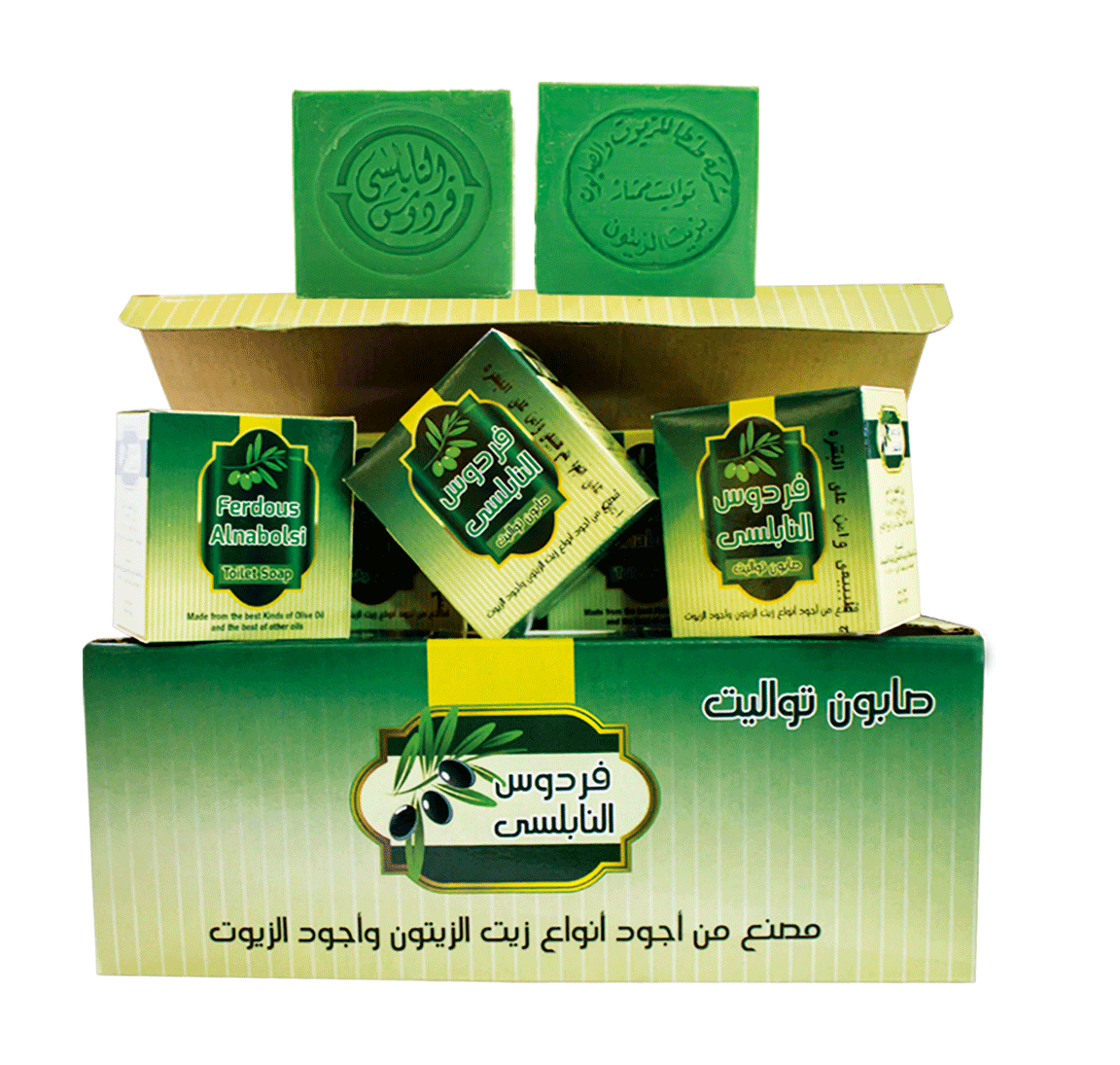 صابون تواليت فردوس النابلسي بزيت الزيتون أوزان مختلفة